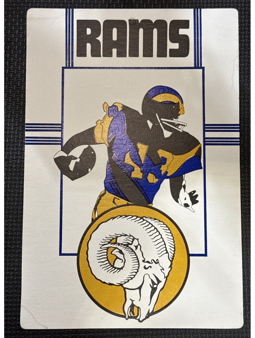 Vintage 1974 Fleer Big Signs LOS ANGELES RAMS 8" x 11.5" RARE